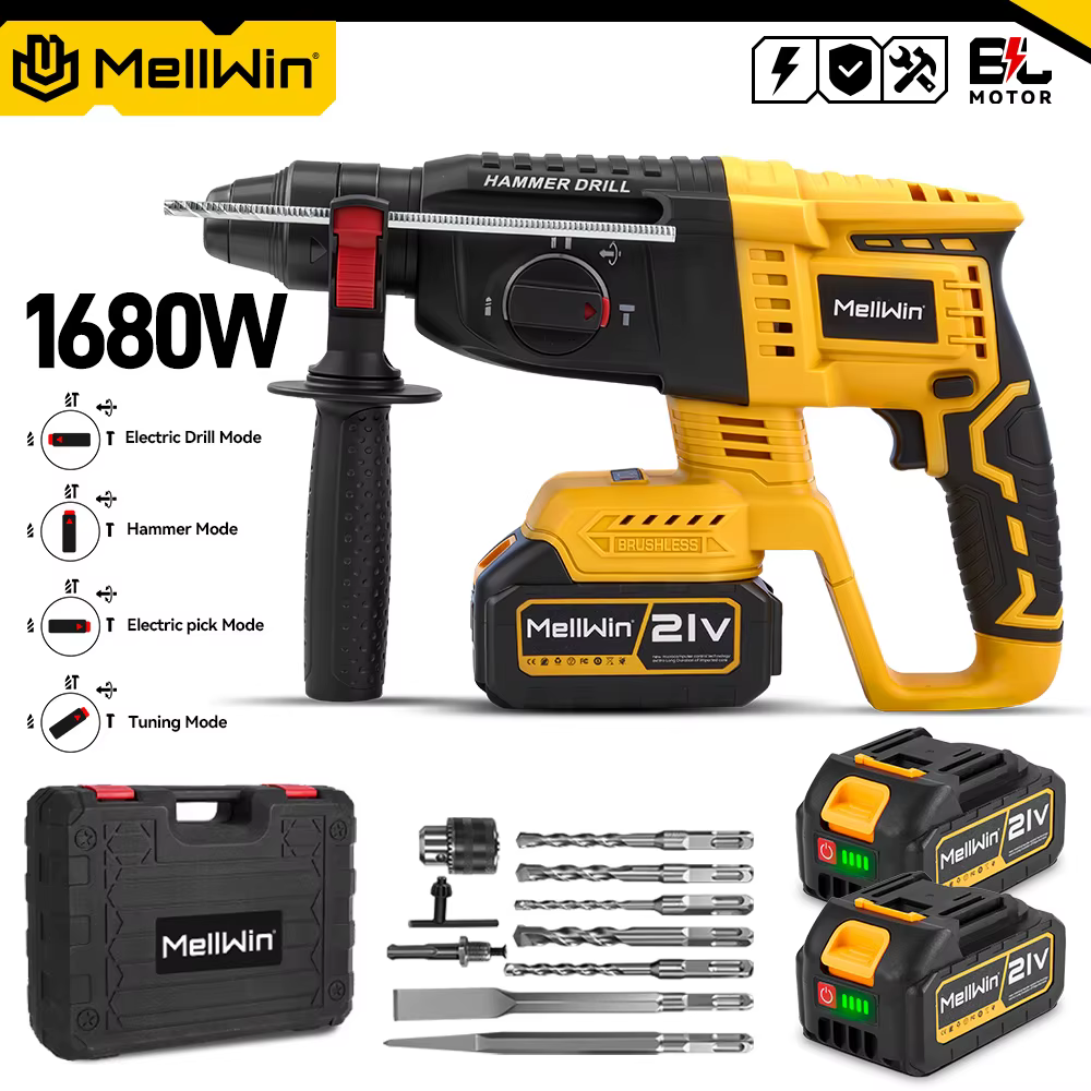 MELLWIN 3 en 1 marteau électrique sans brosse