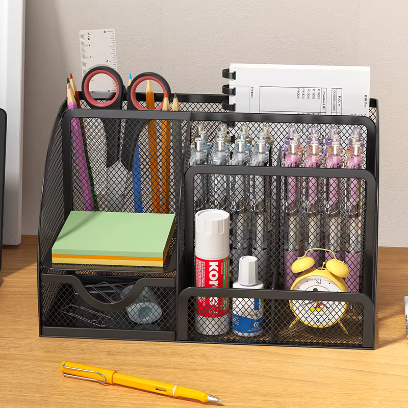 Porte-stylo en métal créatif Simple boîte de rangement de papeterie