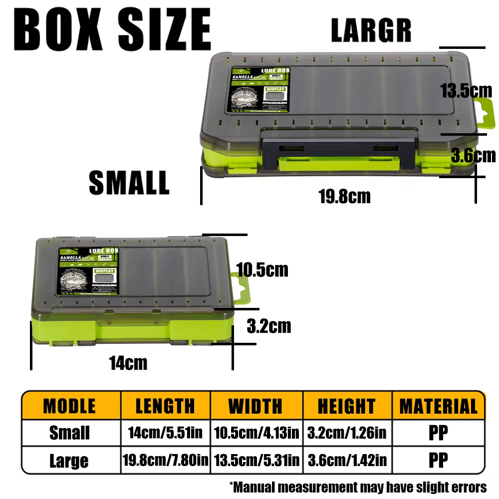 SAMOLLA Boîte à matériel compacte double face – Pêche simplifiée avec un organisateur durable et polyvalent pour leurres