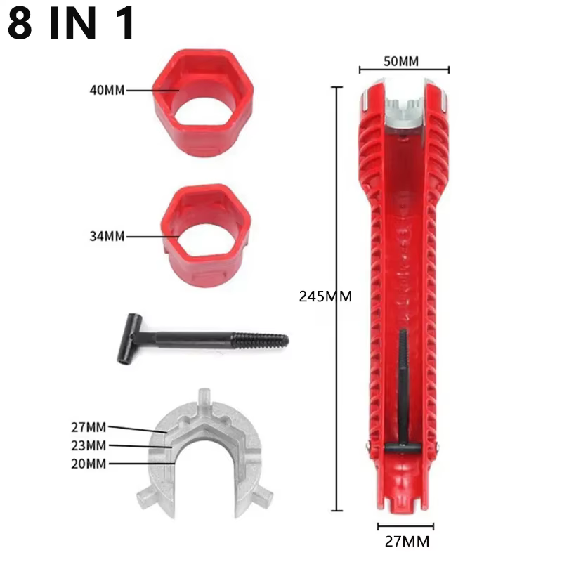 Outil de réparation de clé de robinet d'évier 8 en 1