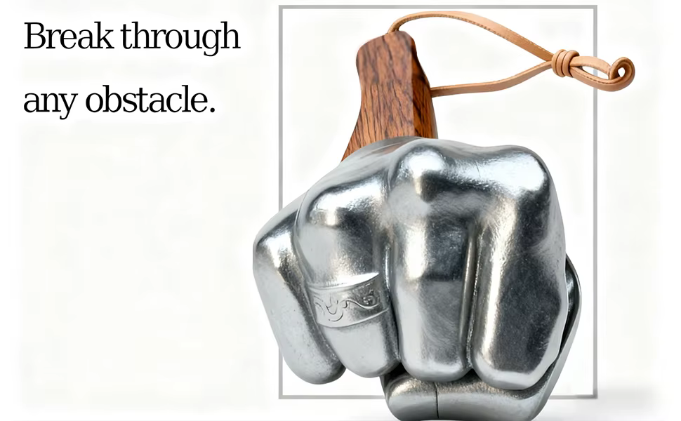Marteau à poing en acier inoxydable avec manche en bois, outil manuel, cadeau artisanal, ornement décoratif, brise-vitre portable, pour le camping en extérieur