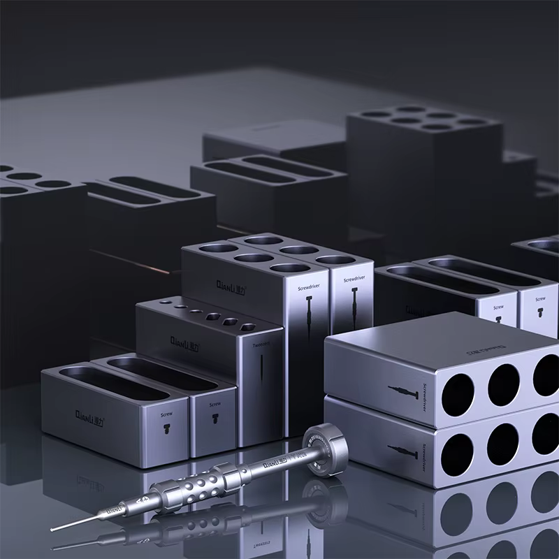 Boîte de rangement modulaire QIANLI ICube en alliage d'aluminium pour la réparation de téléphones portables