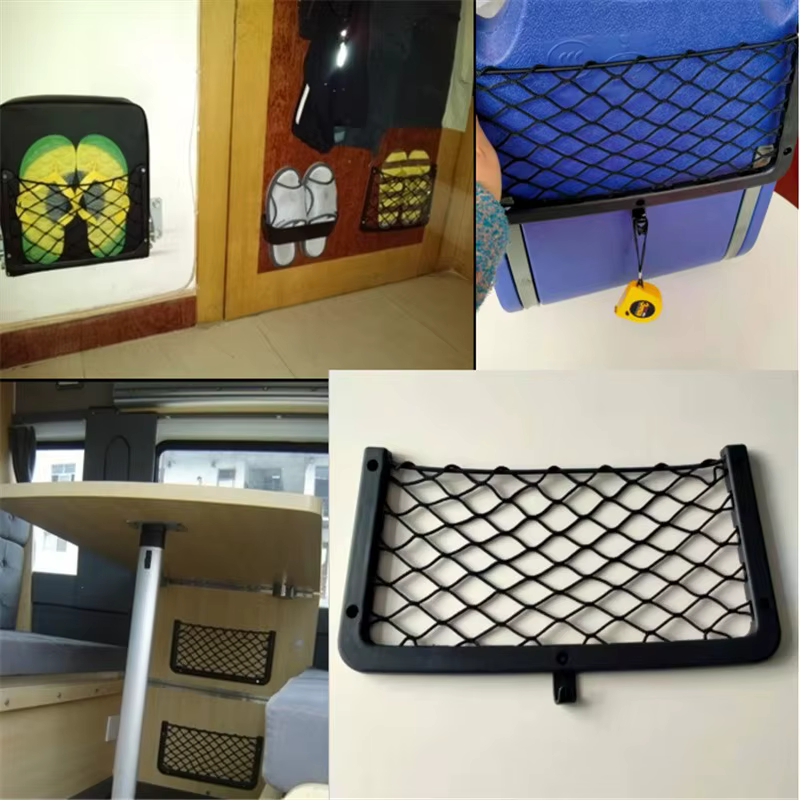 Filet de rangement de voiture, filet élastique, filets de chargement, caravane, Bus, Camping, siège arrière de véhicule, organisateur, maille, accessoires d'intérieur automobile
