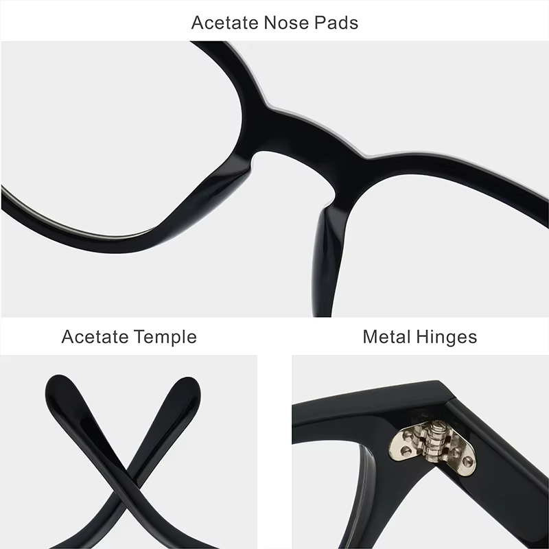 Nouvelles lunettes optiques élégantes avec design à rivets rétro, monture en acétate de haute qualité, unisexe, monture Johnny Depp, verres transparents.