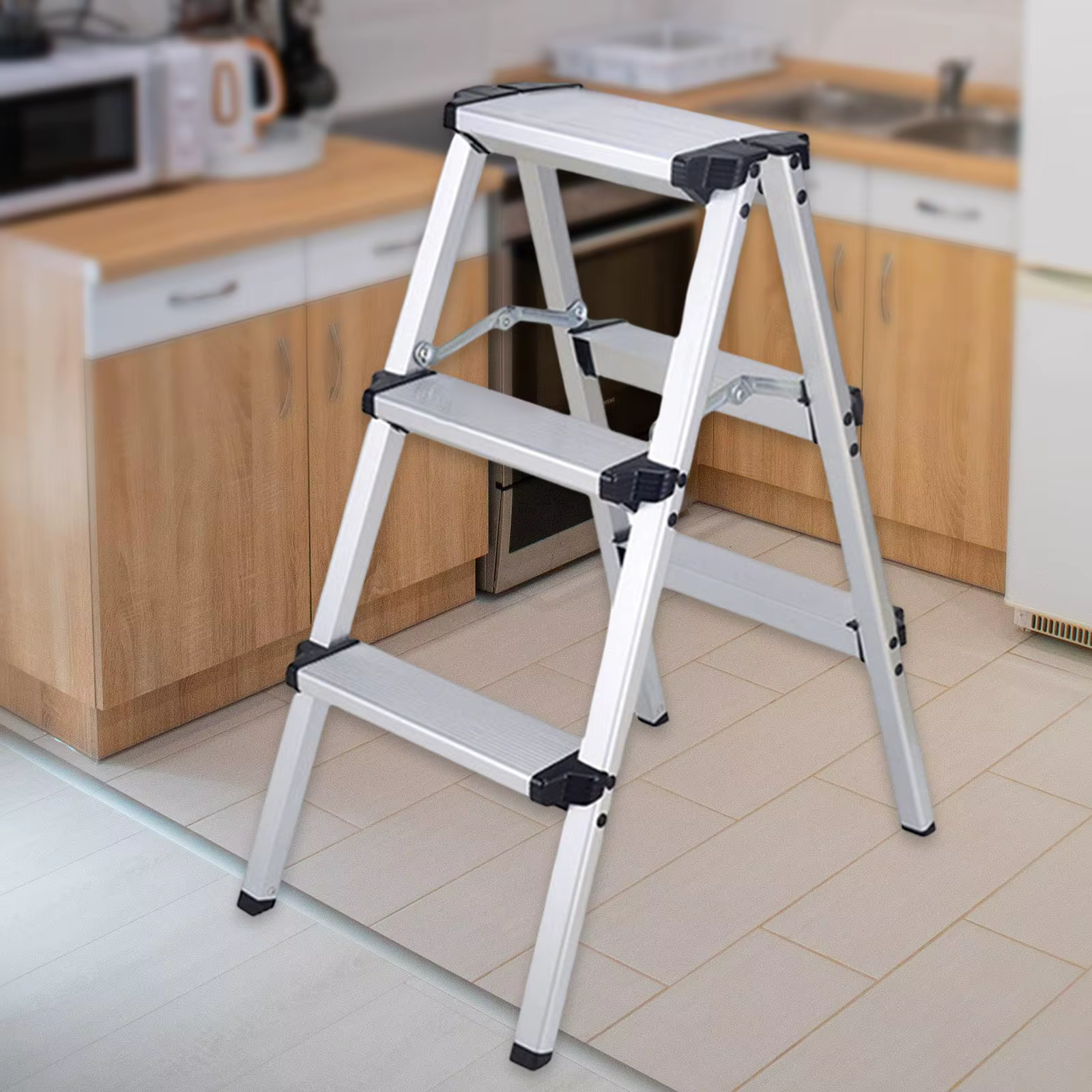 Tabouret à 3 marches, échelles à chevrons