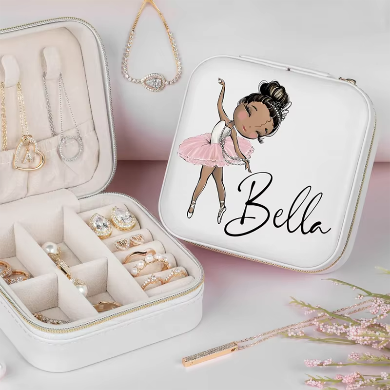 Boîte à bijoux personnalisée princesse ballerine pour petite fille