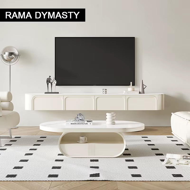 Support de télévision suspendu mural, vent crème, moderne, minimaliste, petite maison, salon abordable, luxe