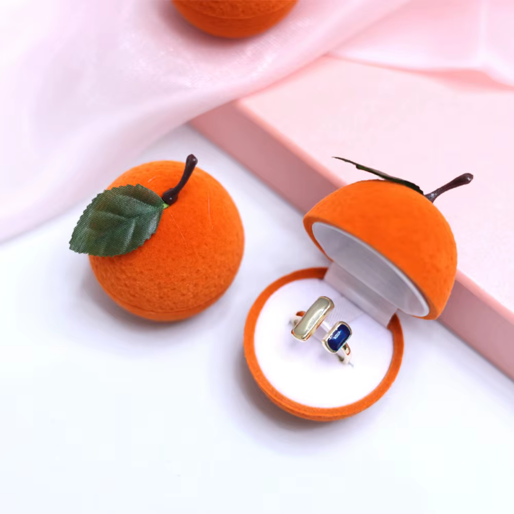 Boîte à bagues orange anti-poussière