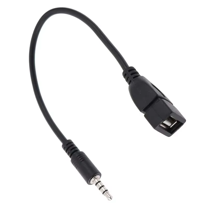 Câble audio Aux de voiture noir 3.5mm vers