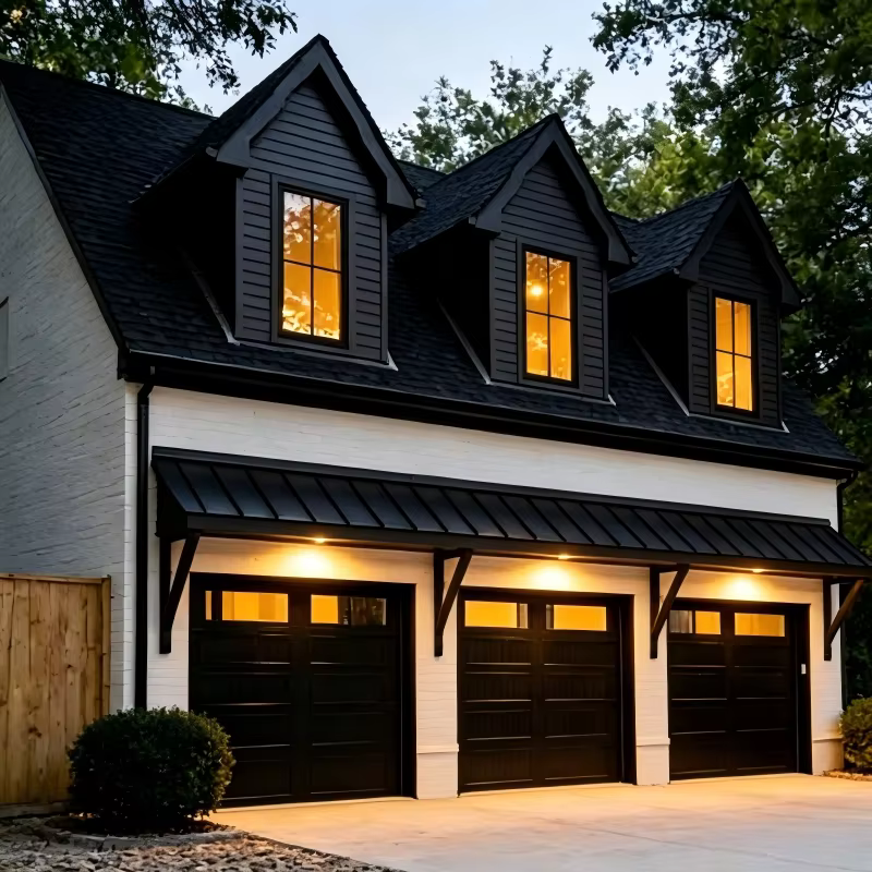 Porte de garage électrique en aluminium épaisse, sur mesure, sans entretien, antirouille, durable, moderne, pour maison, avec système de levage automatique