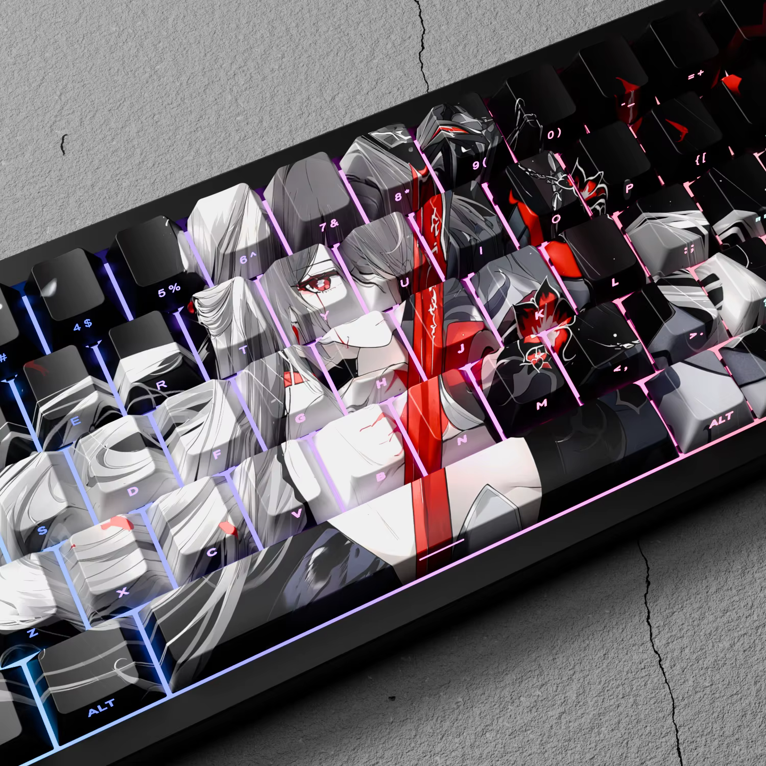 Acheron KeyCaps Star Rail thème mignon PBT cerise profil colorant-Sub personnalisé translucide jeu touches casquettes pour clavier mécanique cadeaux