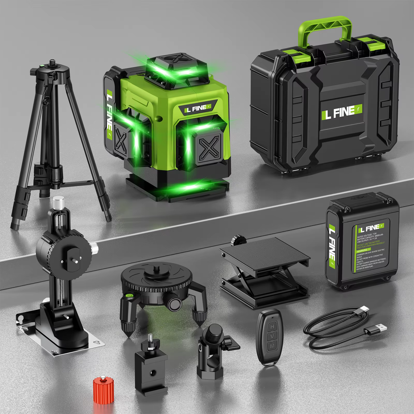 Lfine Nivel Laser 4D 16 Lignes 360 ° Niveaux
