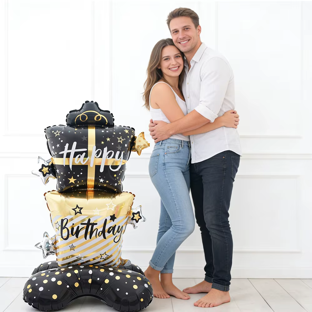 Coffret cadeau d'anniversaire sur pied