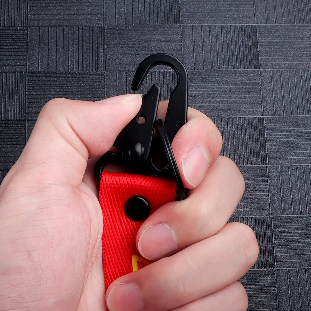 Porte-clés de voiture avec lanière en ruban de Nylon métallique