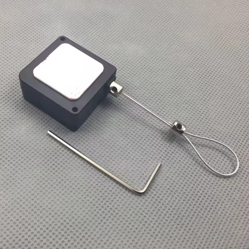 20 Pièces Boîte de rangement télescopique automatique avec cordon de sécurité antivol en acier