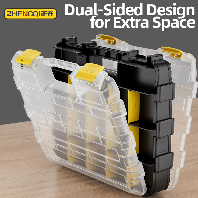 Boîte de rangement d'outils en plastique épaissi 17/23/34 compartiments