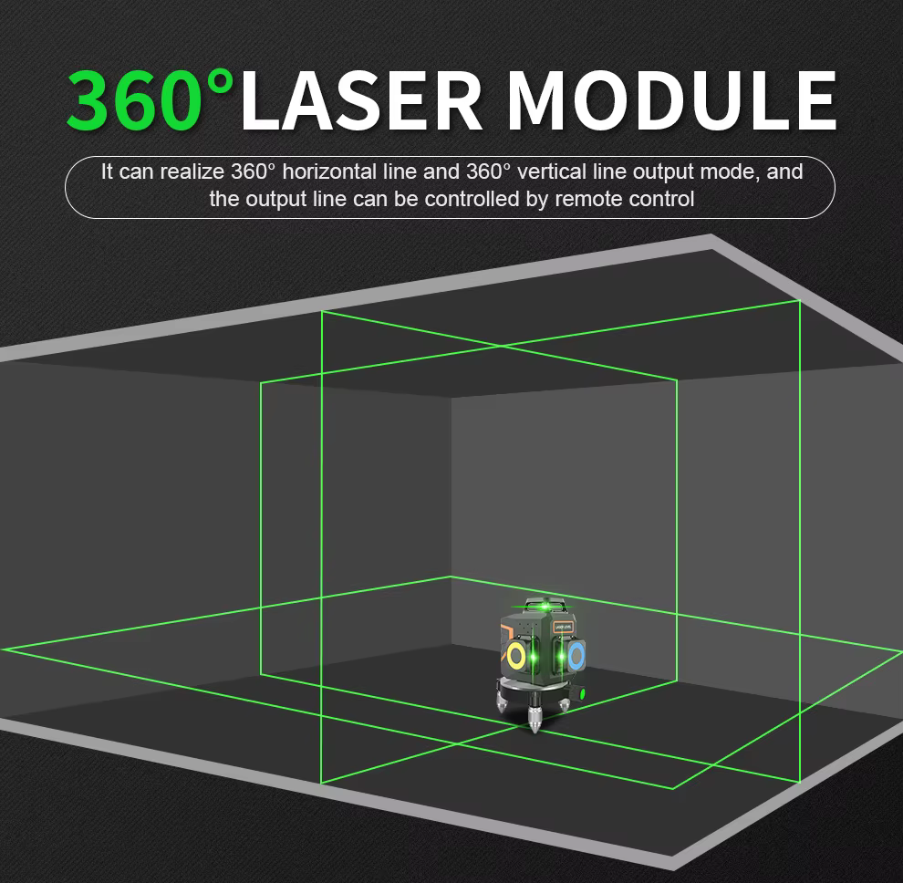 Ponbos Portable Mini niveau Laser auto-nivelant automatique 360