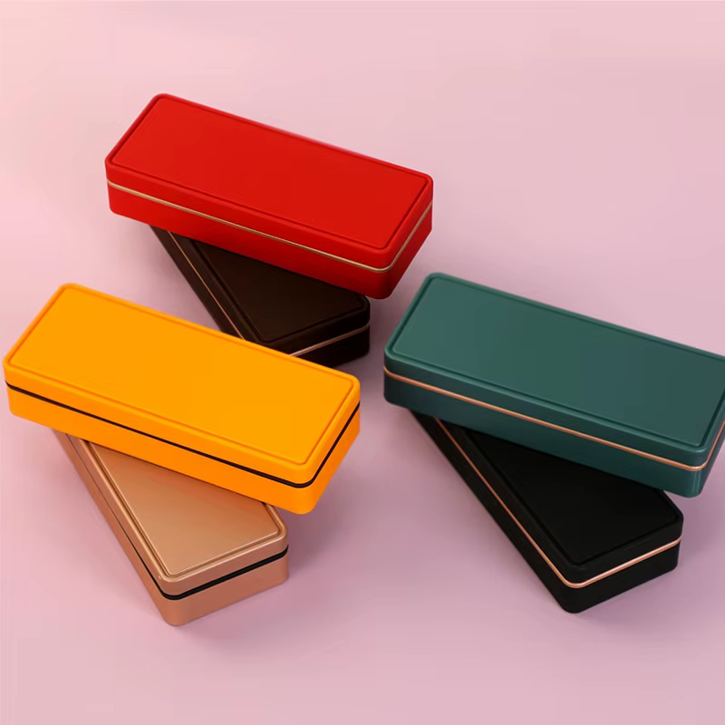 AfricMANY-Boîte de Rangement Rectangulaire en Métal Multicolore