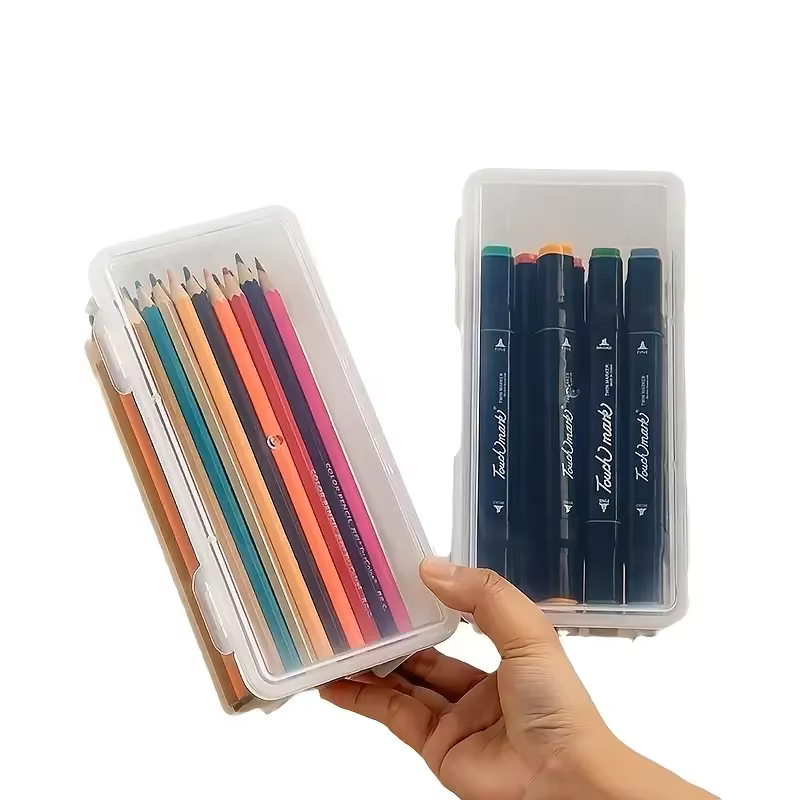 Lot de 4 boîtes de rangement transparentes en PP de grande taille avec couvercles