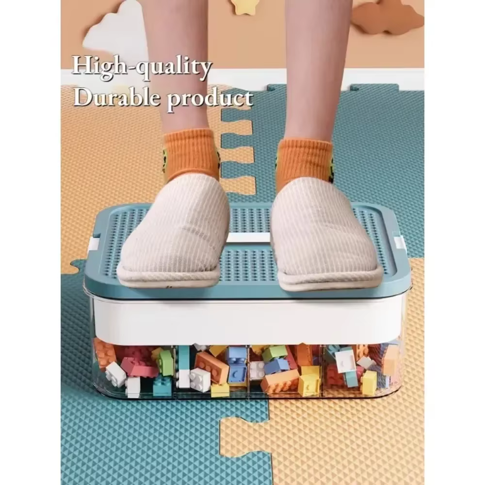 Boîte de rangement empilable en plastique transparent