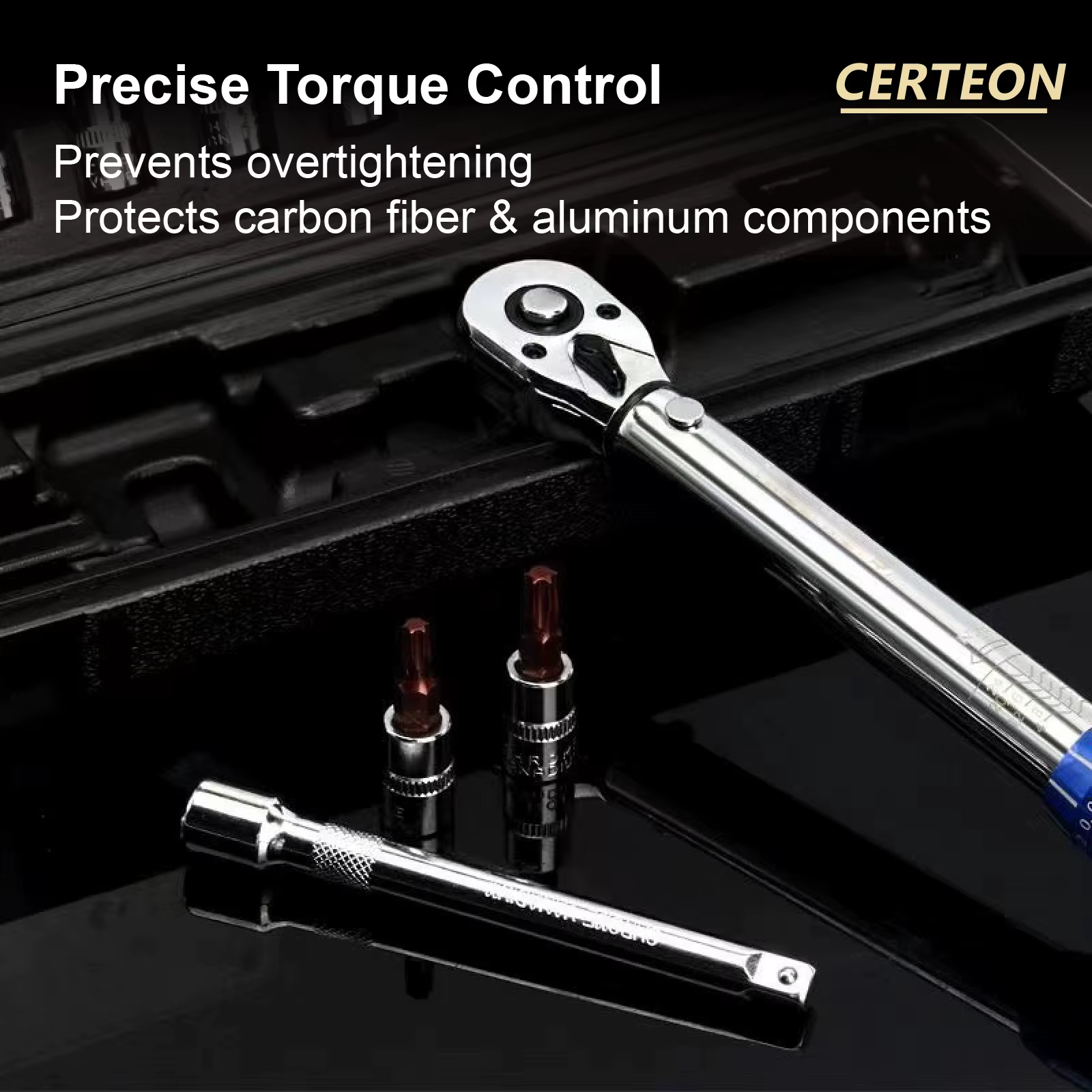Clé Dynamométrique Réglable Haute Précision 2 à 24Nm 1 4 Pouce Kit de 15 Outils pour Réparation de Vélo avec Embouts et Coffret
