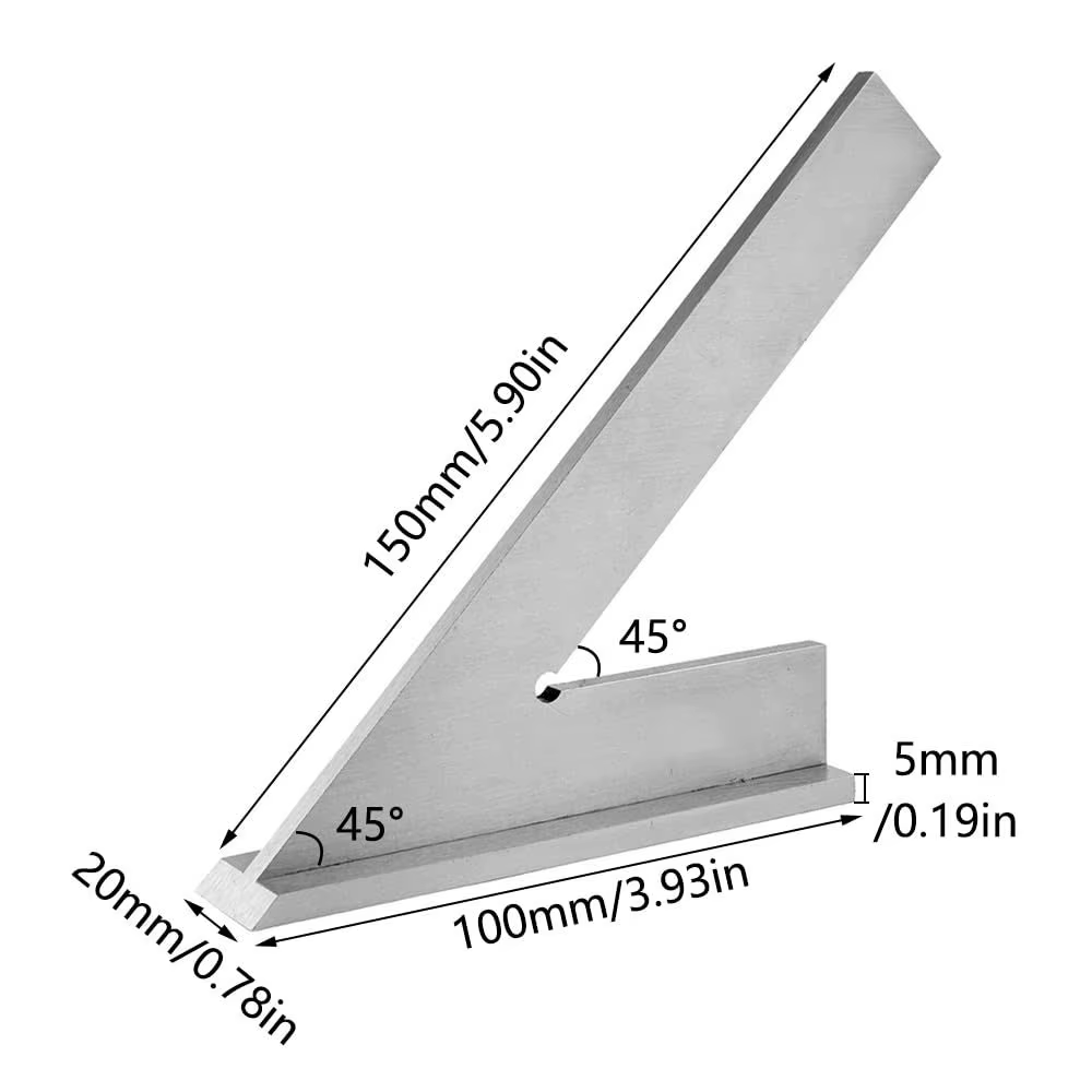 45 ° Règle d'angle plate à 45 degrés