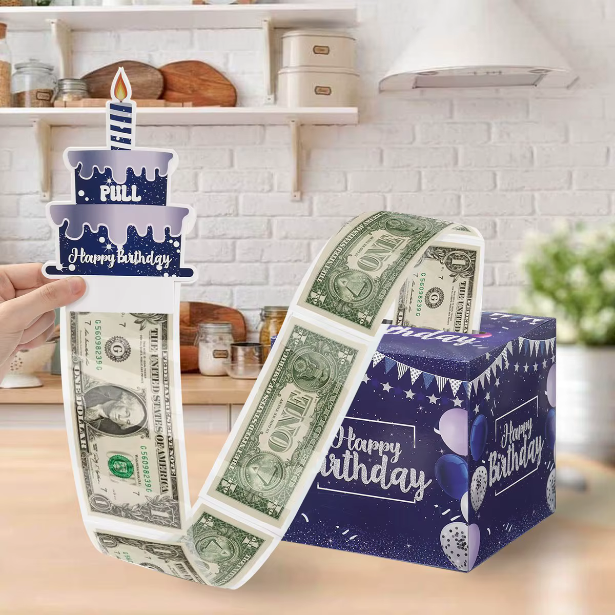 Boîte-cadeau d'anniversaire avec carte de gâteau, tirelire amusante, cadeaux d'anniversaire créatifs pour hommes et femmes, anniversaire des travailleurs, 1PC