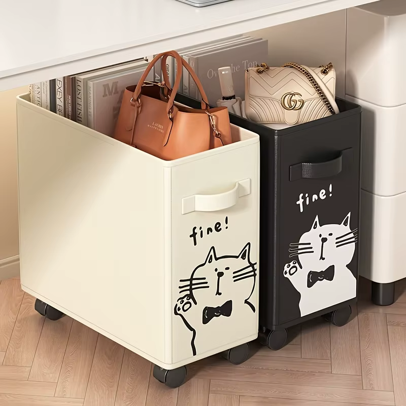 Panier de rangement pour le bureau avec roulettes