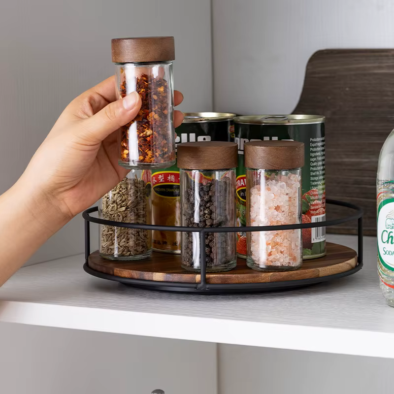Étagère à épices rotative de cuisine, 1 pièce, sous armoire, organisateur d'assaisonnement, boîte à épices de comptoir, huile, sel, Sauce, vinaigre, support de rangement