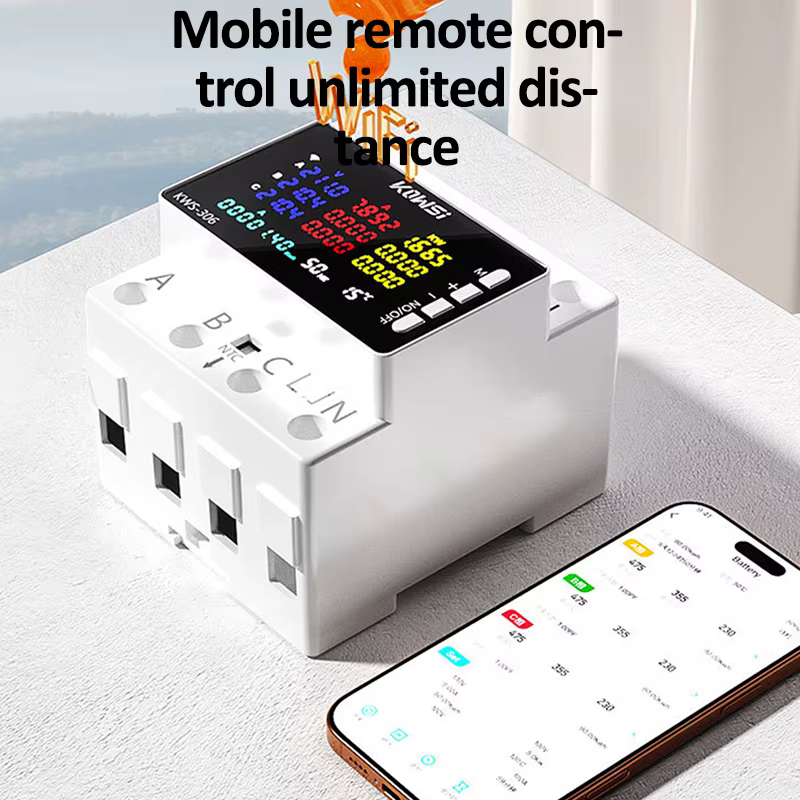 Compteur d'énergie Wifi, moniteur AC AC 85-290V 80A, 3 phases, 4 fils, Rail DIN, protection contre les surtensions, compteur d'électricité