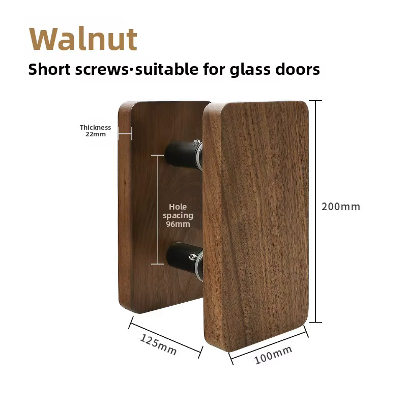 Poignées de porte en verre/bois minimalistes modernes