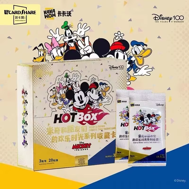 Boîte scellée neuve et officielle de la marque Kakawow pour la série de cartes à collectionner Mickey et ses amis, HOTBOX, cadeau pour enfants, jouet cadeau