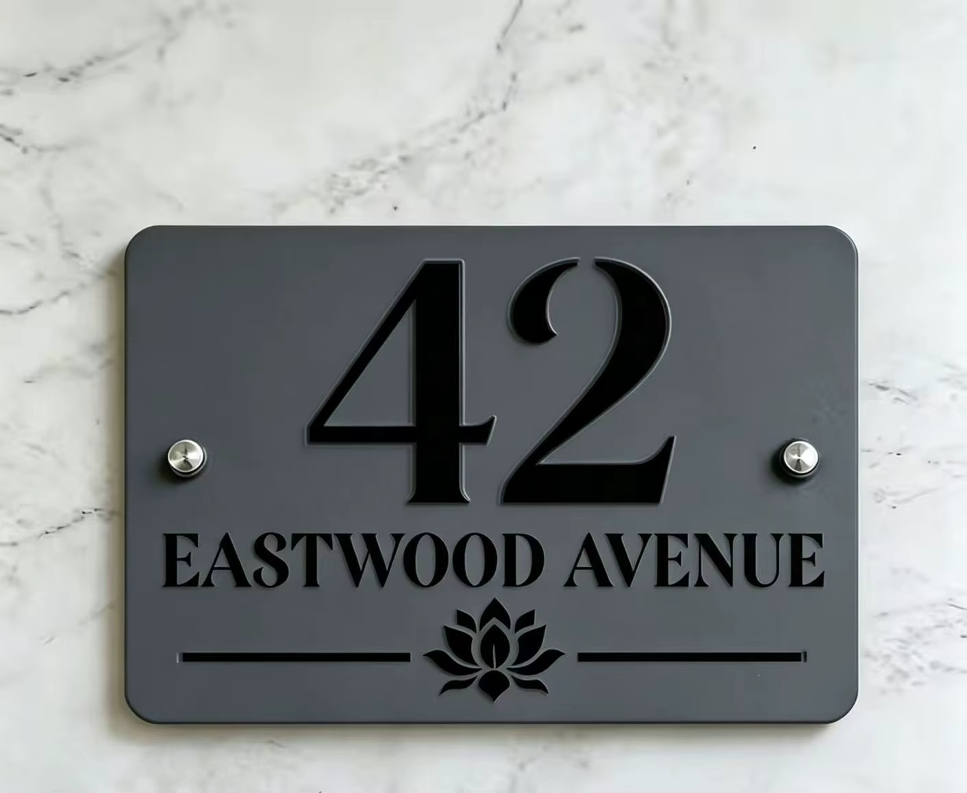 Panneau d'entrée résidentiel, panneau de porte d'entrée, panneau d'adresse moderne pour décoration extérieure de maison, panneau acrylique 3D personnalisé