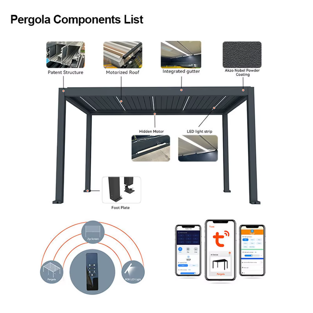 Pergola bioclimatique en aluminium