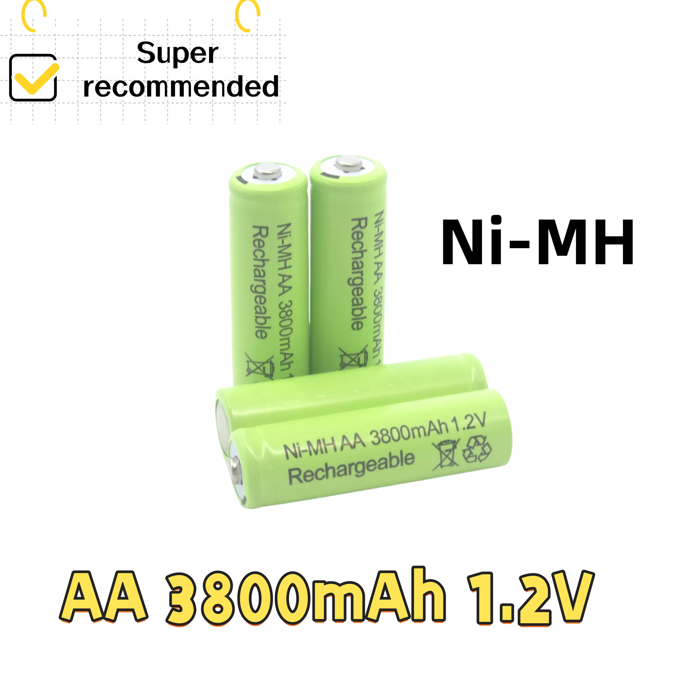 【3800 mAh d'autonomie ultra longue】 Batterie rechargeable AA - 1