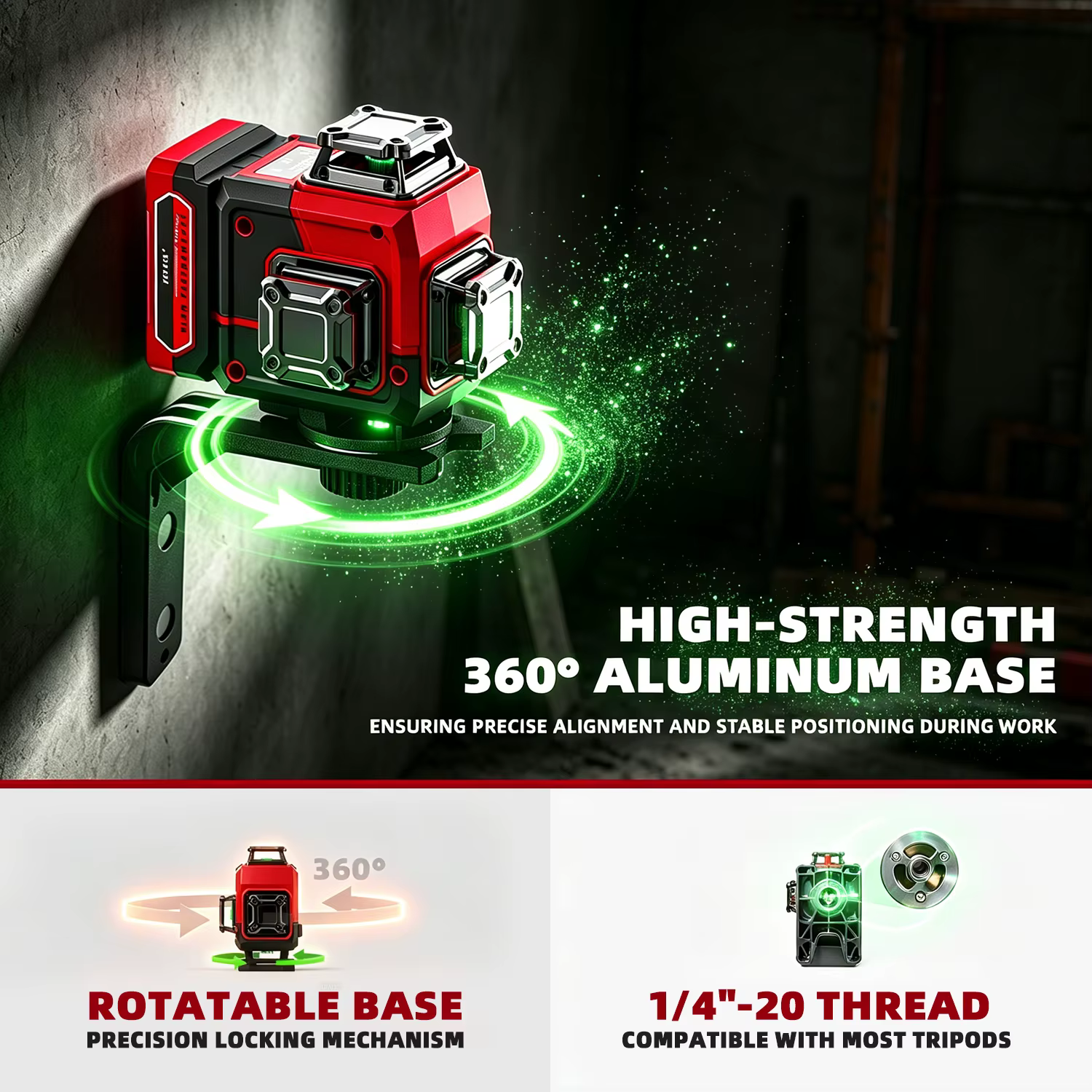 Niveau laser vert YEVOLT 4D 16 lignes