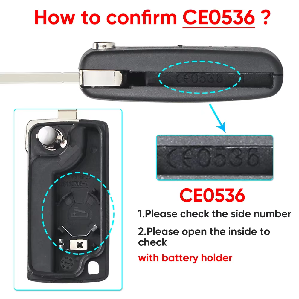 KEYYOU – clé télécommande à 2 boutons HU83 / VA2 avec batterie