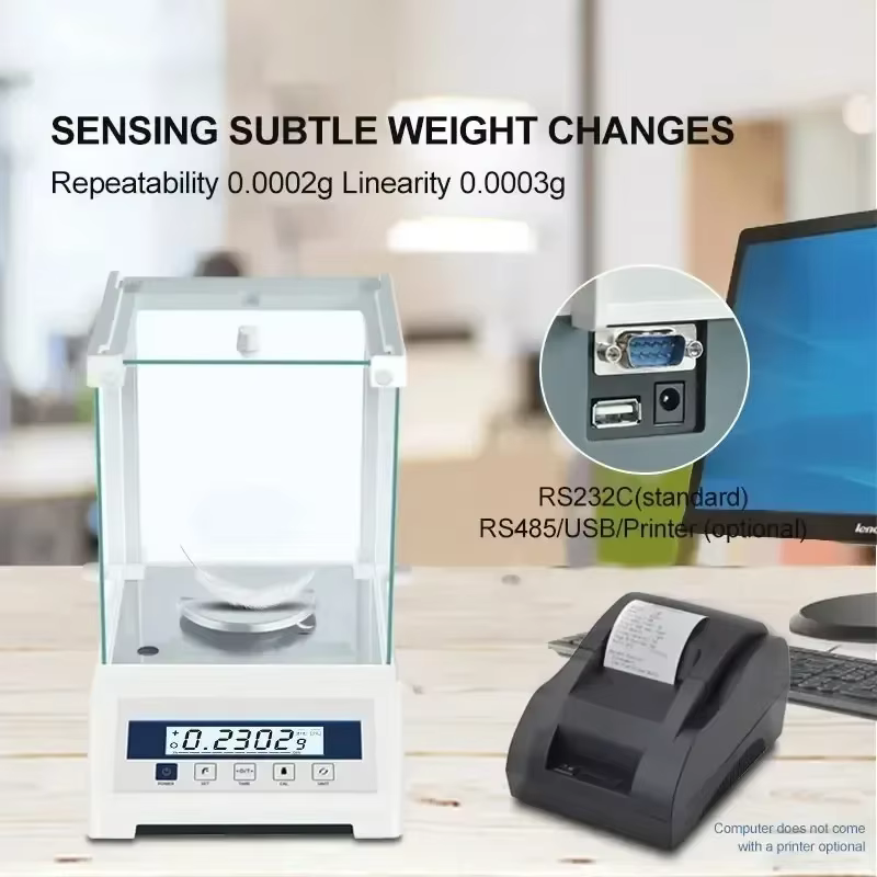 Balance analytique 0.1mg précision électronique avec écran LCD Machine de pesage numérique