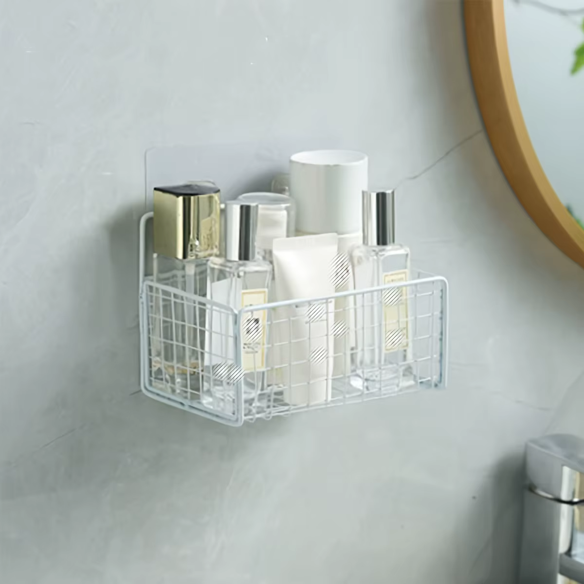 Support de rangement pour toilettes sans poinçonnage