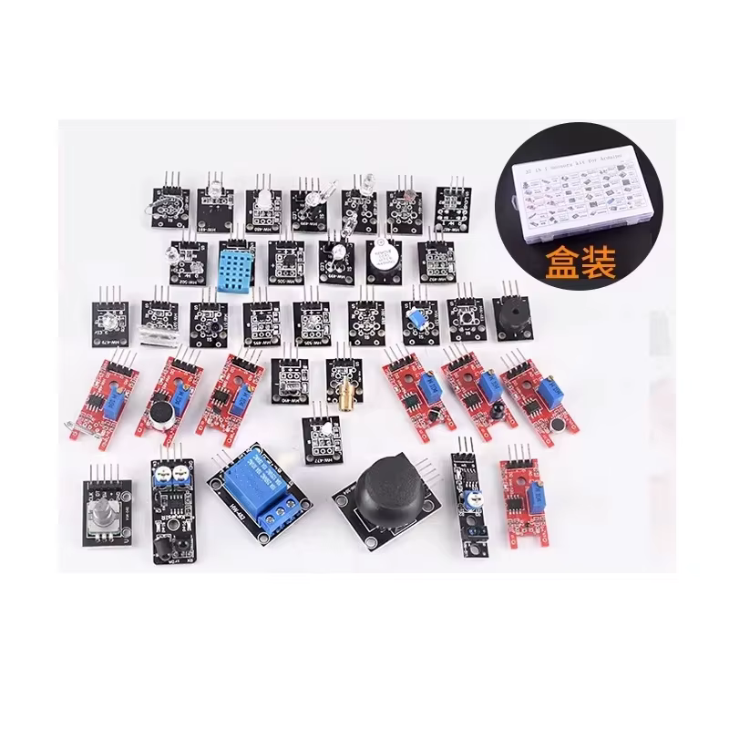 Kit de démarrage de 45 modules de capteurs avec platine d'expérimentation et fils de liaison pour Arduino UNO R3 Mega2560 Raspberry Pi