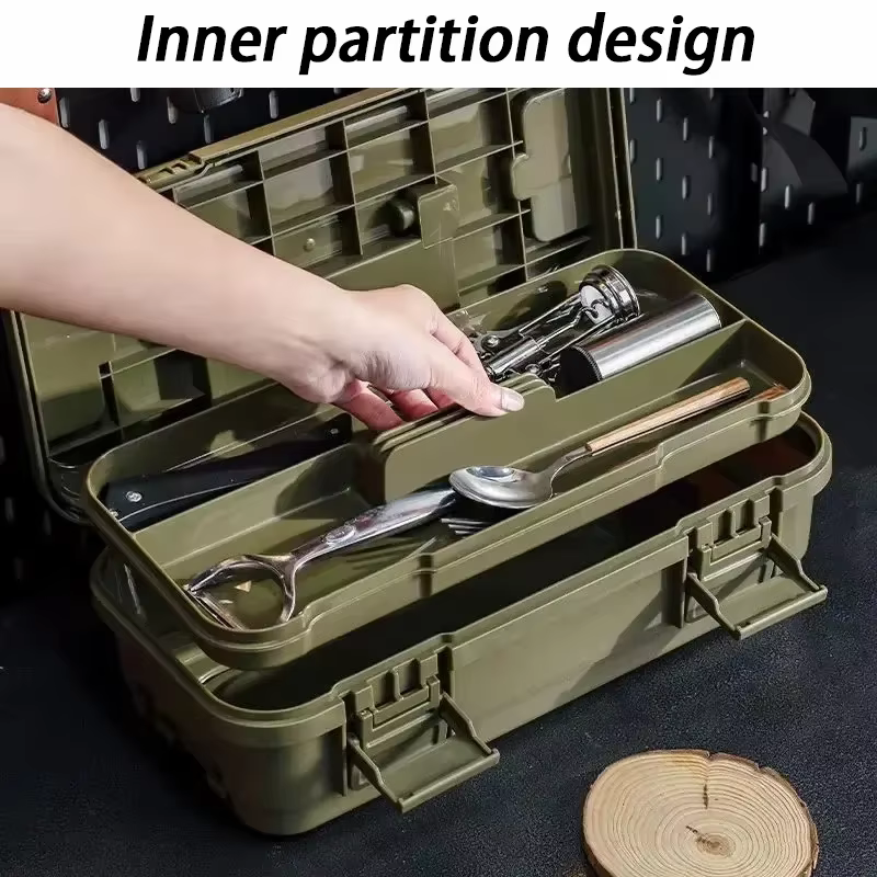 Mallette de transport portable à double couche