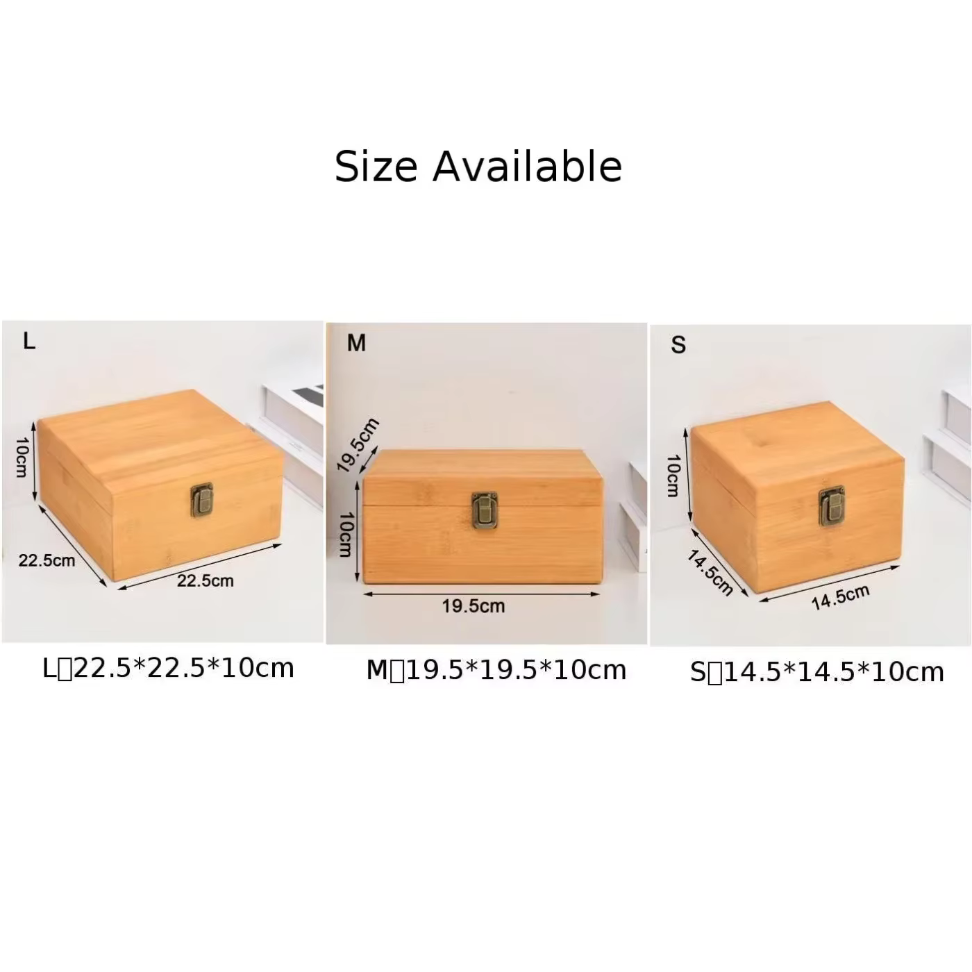 Boîte de rangement rectangulaire en bois massif
