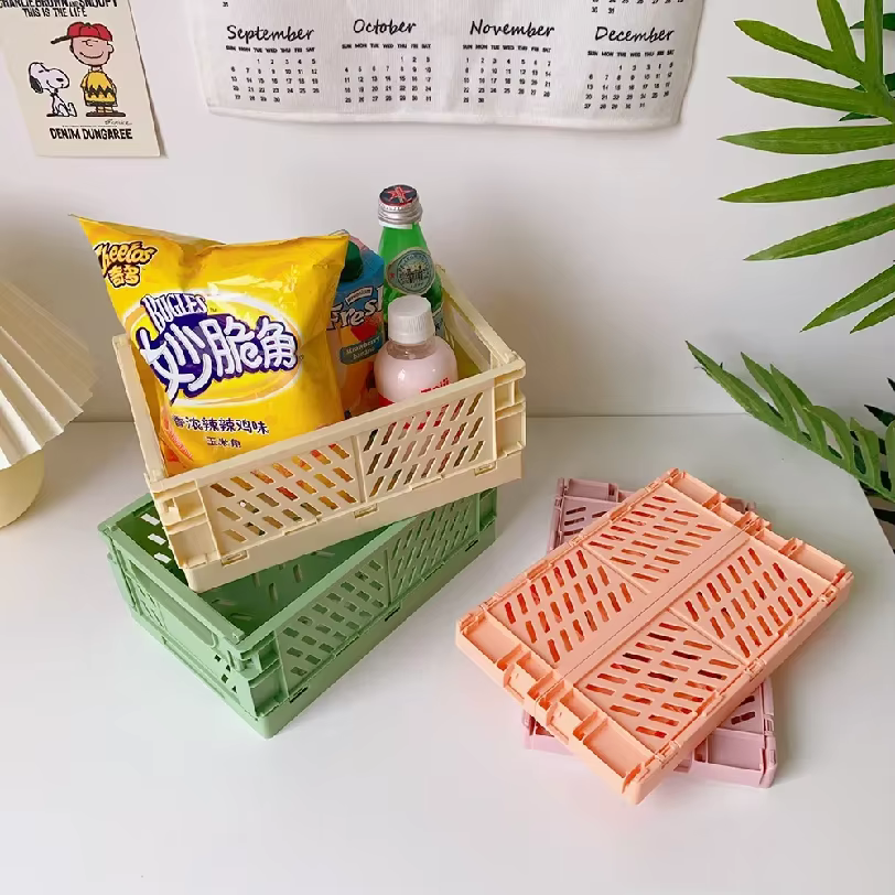 Boîte de rangement pliable avec poignées