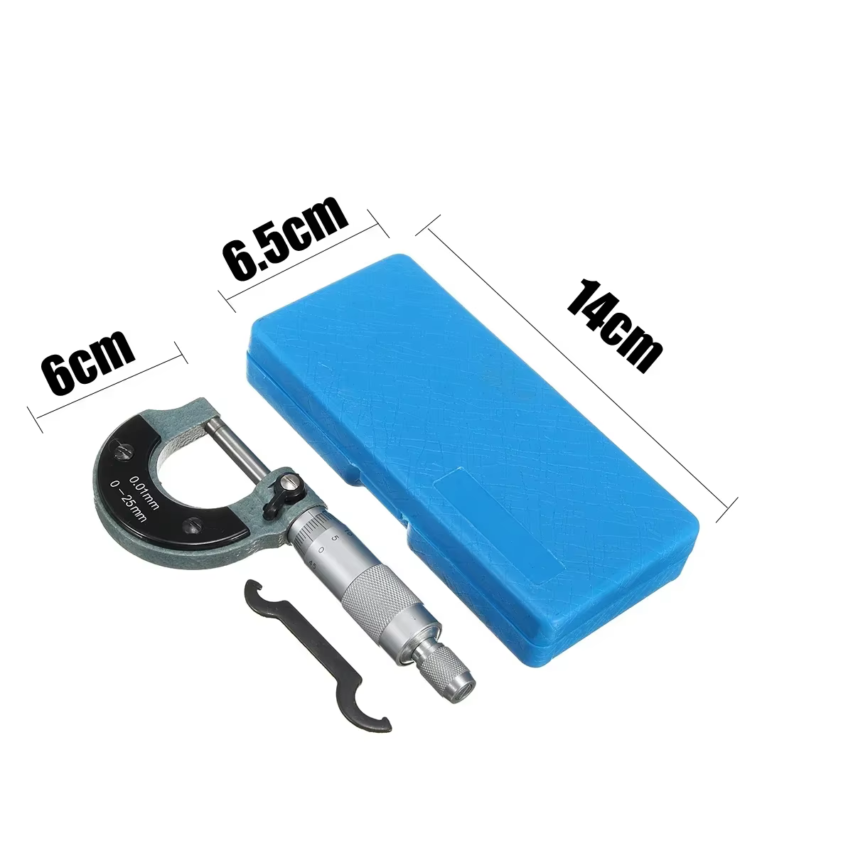 Micromètre extérieur métrique avec boîtier