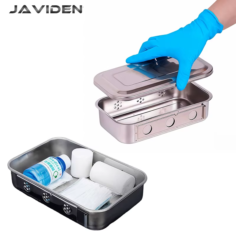 1 pièce, Boîte de désinfection haute température en acier inoxydable 304 avec couvercle