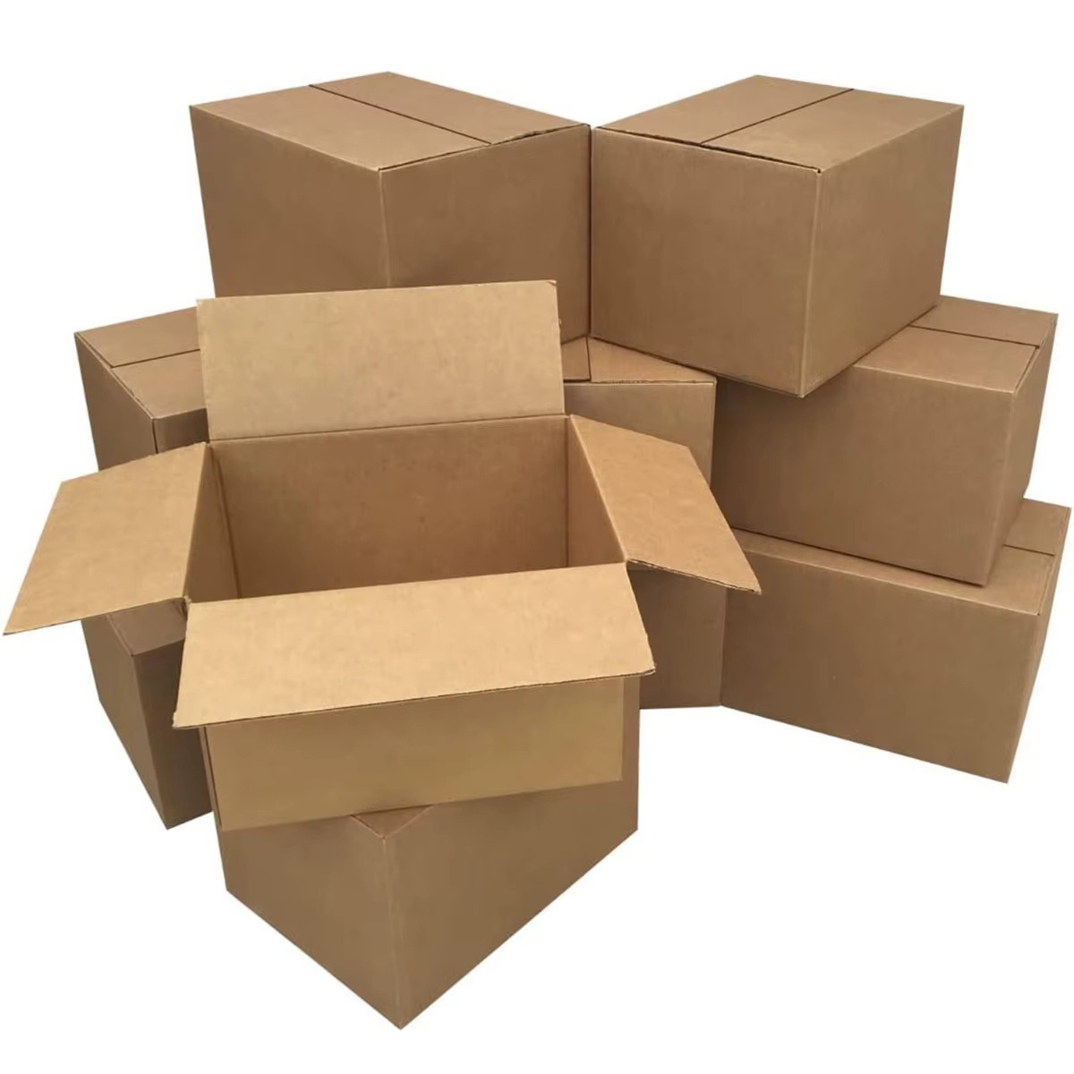 Boîte de courrier en carton ondulé marron avec couvercles