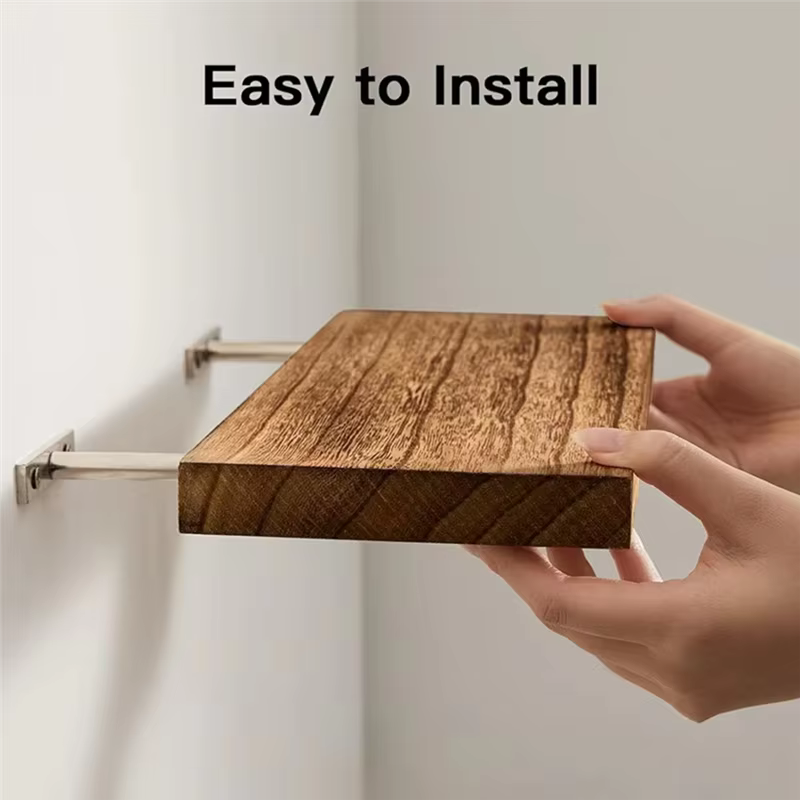 AFOURT-Étagère murale en bois pour balcon, salle de bain et salon-cloison peu encombrante et rangement décoratif