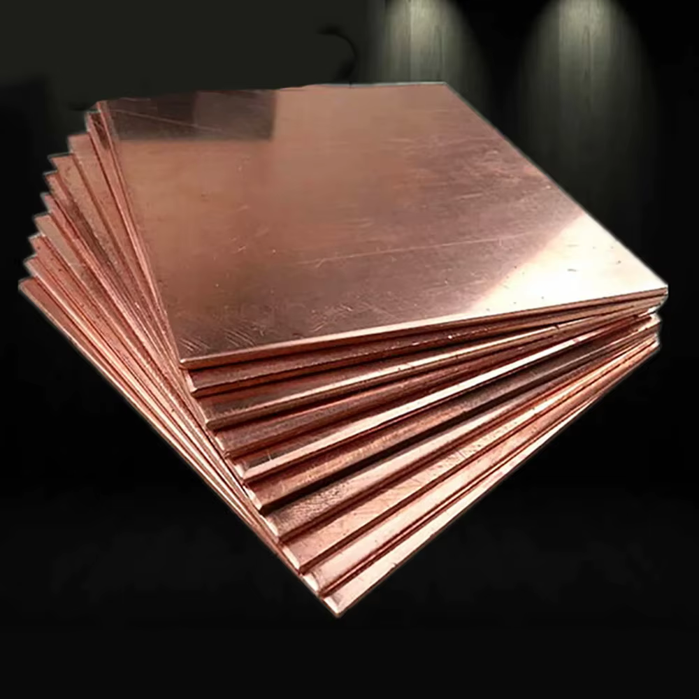 Plaque de cuivre pur T2 épaisse 0.5-6mm 99.9% 50x100 à 200x300