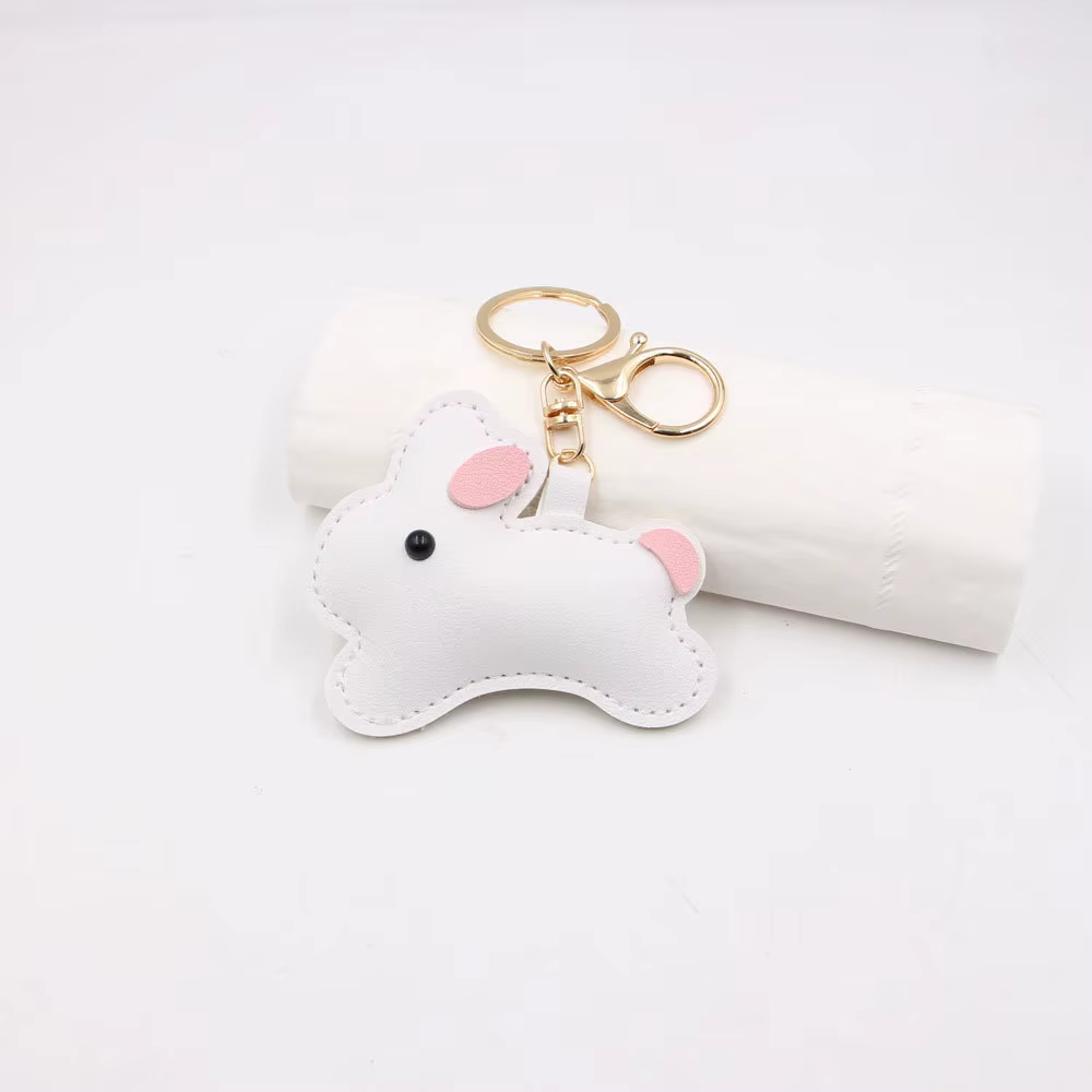 Porte-clés de voiture en cuir de lapin mignon, breloque de sac, série Miu, accessoire de vêtements, pendentif de décoration