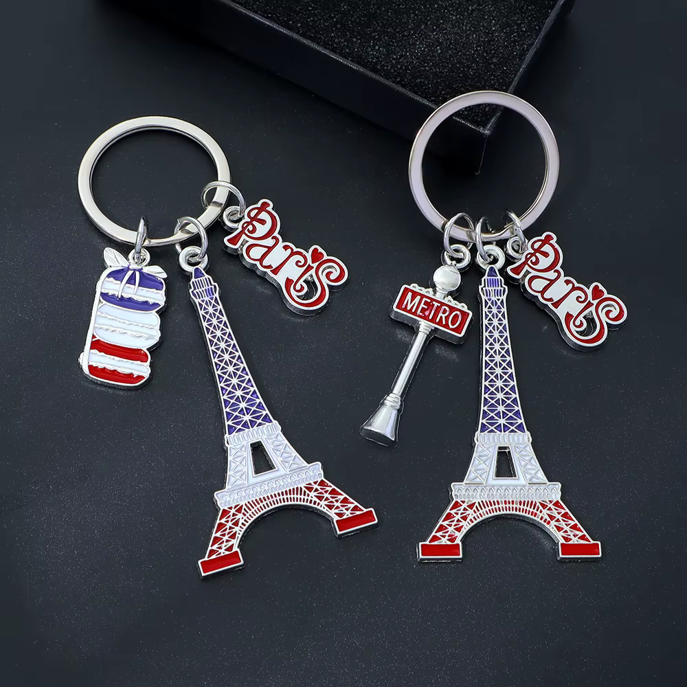 Porte-clés tour Eiffel créatif en métal